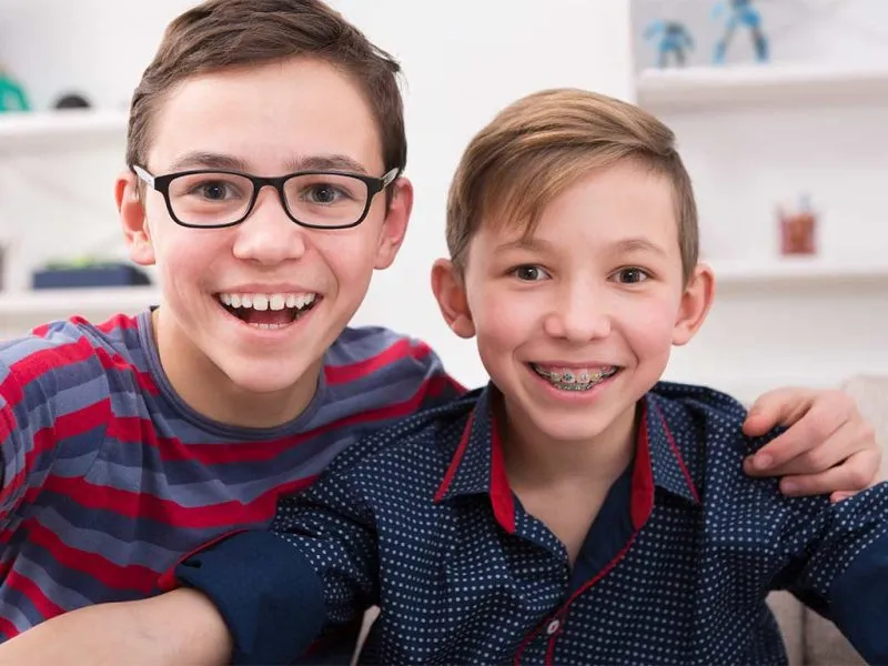 Two young boys smiling