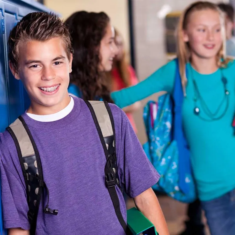 Teen smiling